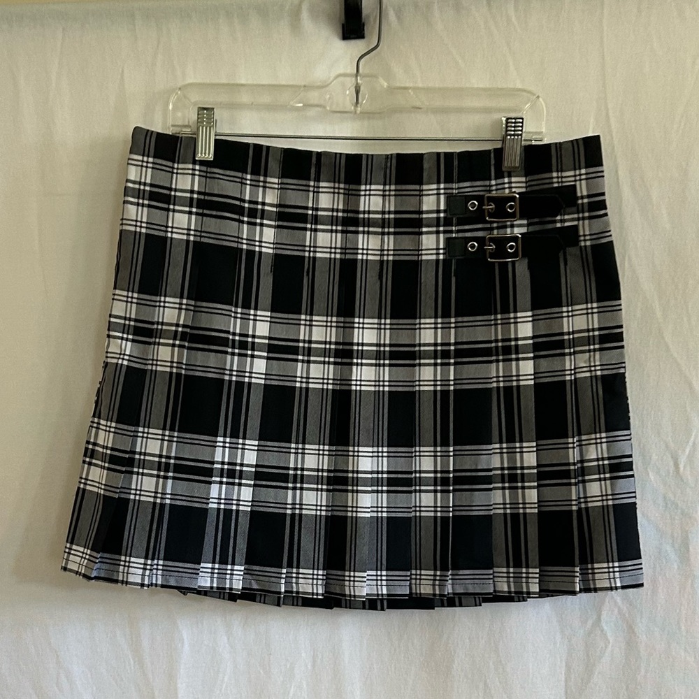 No Boundaries Plaid Skirt